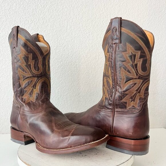NEW Rod Patrick Mens Cowboy Boots 14.5A Perro Loco Brown Western Square Toe - Picture 1 of 13